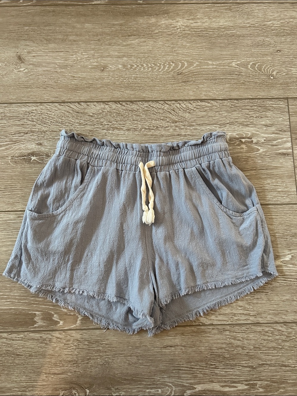 Women's Soft Drawstring Lounge Shorts in Light Blue